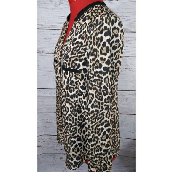 Zara Basic Women Animal Print V-NeckBlouse Sz S - Picture 2 of 7